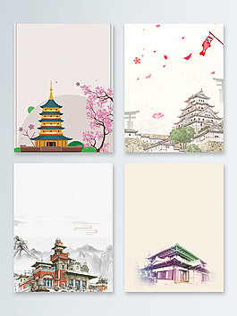 简约高塔世界文明古迹广告背景