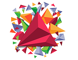 3D立体三角体装饰矢量图