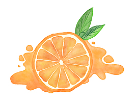 手绘卡通橙汁矢量元素