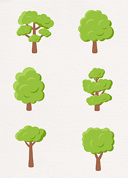 可爱卡通手绘树木矢量设计元素