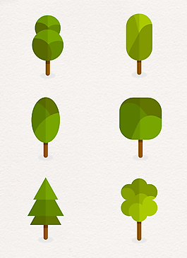 创意卡通矢量树木合集