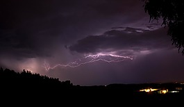 大雨伴随着打雷声