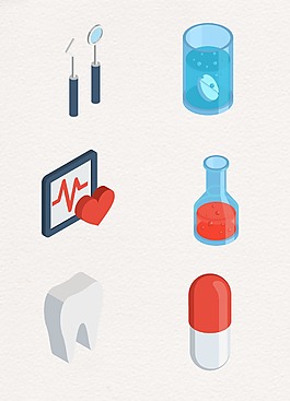 红色创意设计卡通医疗图案