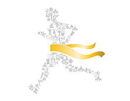 抽象人物奔跑元素