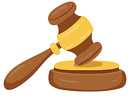 手绘简约拍卖槌矢量图