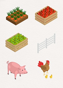 农场水果素菜设计图案