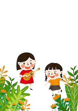 儿童节人物装饰元素设计模板