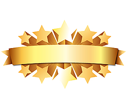 矢量金色五角星元素