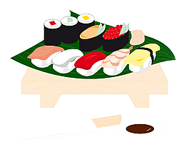 矢量寿司食物元素
