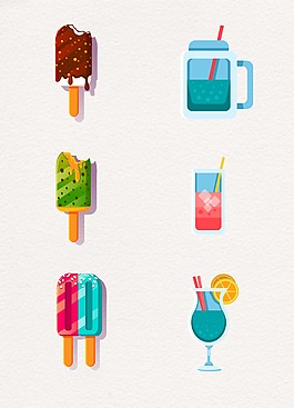 彩色卡通设计冰棒