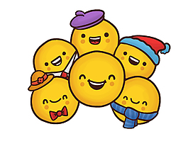 卡通可爱黄色笑脸元素