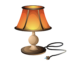 矢量复古简约台灯元素