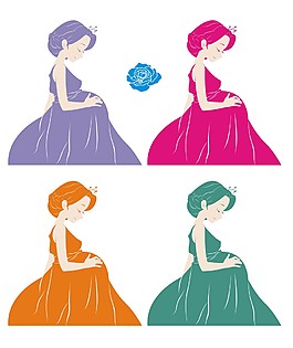 矢量素材卡通孕妇宝妈