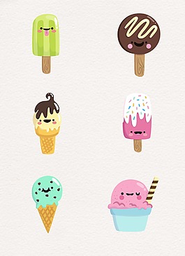 夏日彩色冰淇淋设计