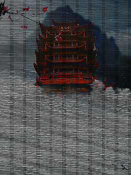 中国风古建筑黄鹤楼背景