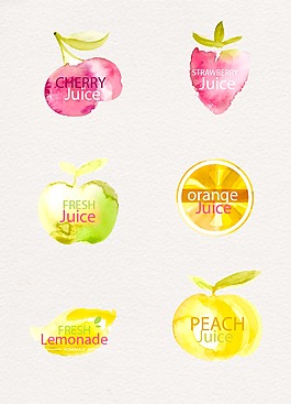 水彩卡通设计水果
