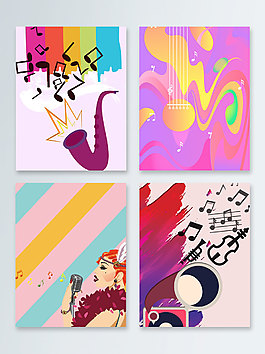 音符乐器音乐几何广告背景