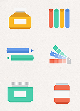 彩色艺术工作室元素矢量素材