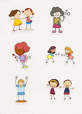 卡通手绘火柴人png素材