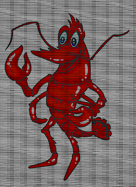 满身通红的小龙虾插画