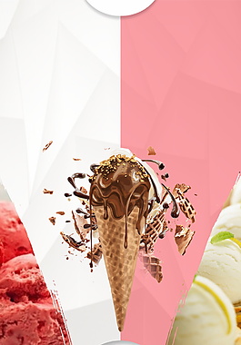 夏季巧克力冰淇淋海报背景设计