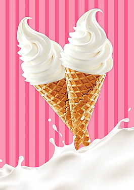 夏日奶油冰淇淋海报背景设计