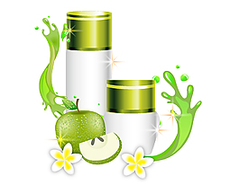 清新绿色护肤品元素