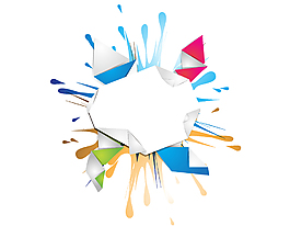 矢量彩色渐变不规则图形元素