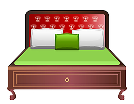 矢量实木大床元素