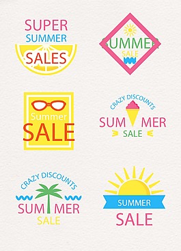 简约彩色装饰夏日