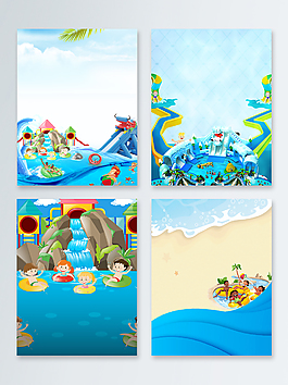 蓝色夏季游泳还不背景