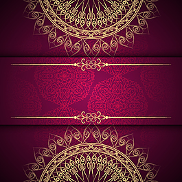 紫色富贵花纹请柬矢量背景