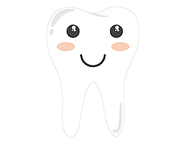 卡通白色牙齿矢量元素