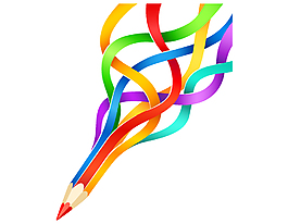 创意彩色线条组合铅笔矢量元素