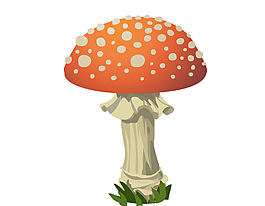 卡通小清新桔色蘑菇元素