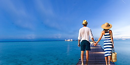 浪漫马尔代夫旅游背景设计