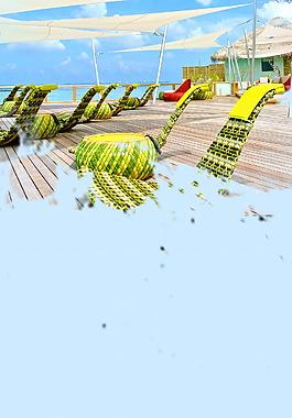 清新马尔代夫旅游背景设计