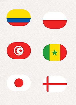 日本红色白色国家国旗图案设计