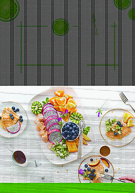 简约时尚夏季水果蔬菜美食海报背景