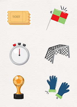 卡通手绘风世界杯比赛图标