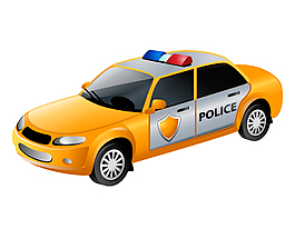 矢量黄色崭新警车元素