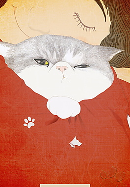 怀里的猫咪宠物公益背景