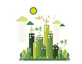 扁平化健康节能环保城市家园