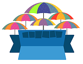 矢量彩色遮阳雨伞