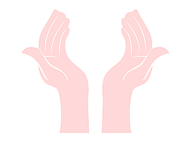 卡通粉色手掌矢量元素