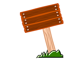 卡通扁平木质指示牌矢量元素