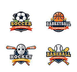 矢量体育足球标签素材