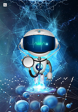 高科技智能机器人医生广告背景
