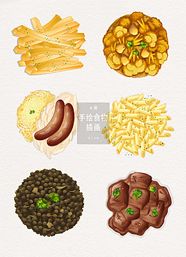 矢量亚洲美食插画