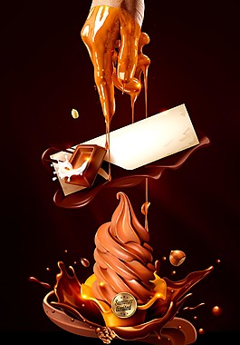 诱人的巧克力冰淇淋海报